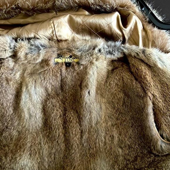 La ROK LUXE silk, cotton and real fur coat - Picture 5 of 13